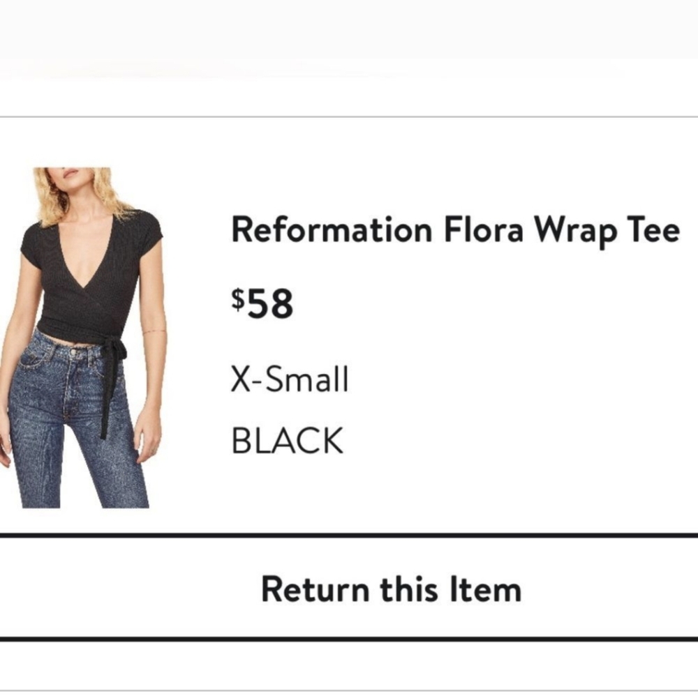 REFORMATION Flora Ribbed Wrap Tee - Picture 9 of 10